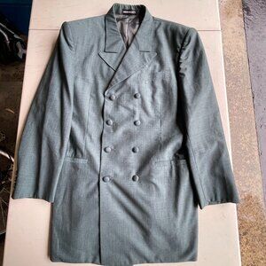 Vintage 90s High Society Sage Green Power Blazer Coat Dark Academia Naturecore